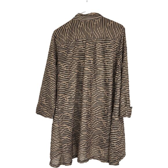 Vincente Shawl Shrug XL Brown Black Striped Textured Toggle Front 100% Polyester - Picture 5 of 13